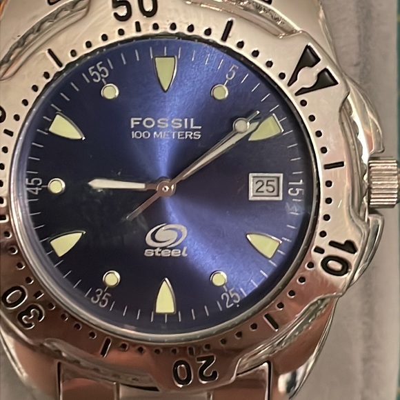 Fossil Blue 3-Hand Date Stainless Steel Men’s Watch - Picture 2 of 12